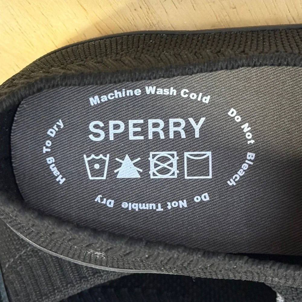 Sperry Crest Vibe Knit Black Sneakers Womens 8.5 Low Top Casual Shoes 109155